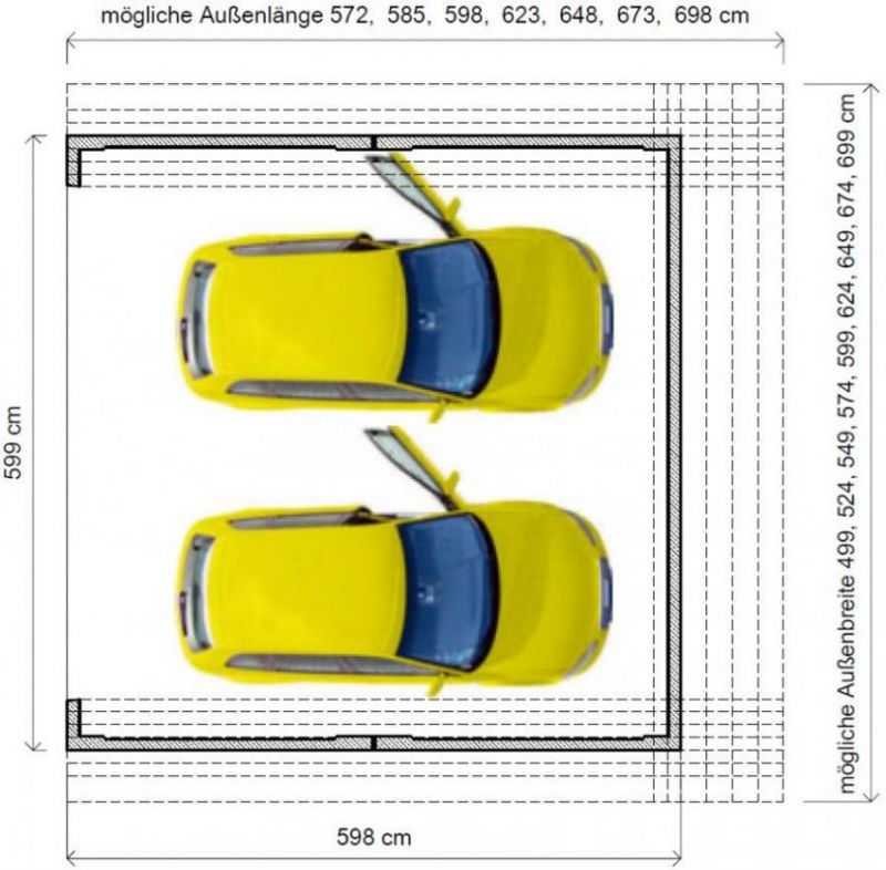 Grossraumgarage - Maßvielfalt