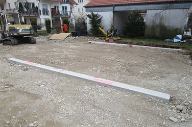 Streifenfundamente für zwei Einzelgaragen