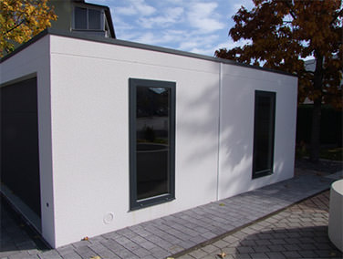 Großraumgarage mit Fenster festverglast 80/180 cm anthrazitgrau