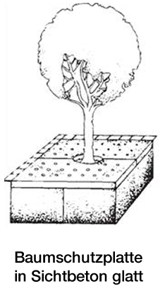 Baumschutzplatte in Sichtbeton glatt