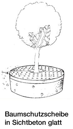 Baumschutzplatte in Sichtbeton glatt