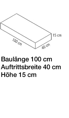 Blockstufen 100 x 40 x 15 cm