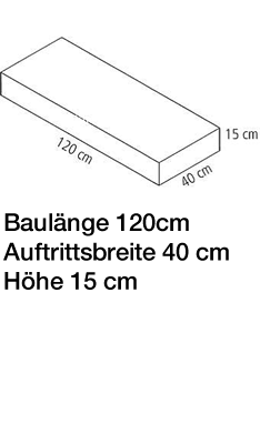 Blockstufen 120 x 40 x 15 cm